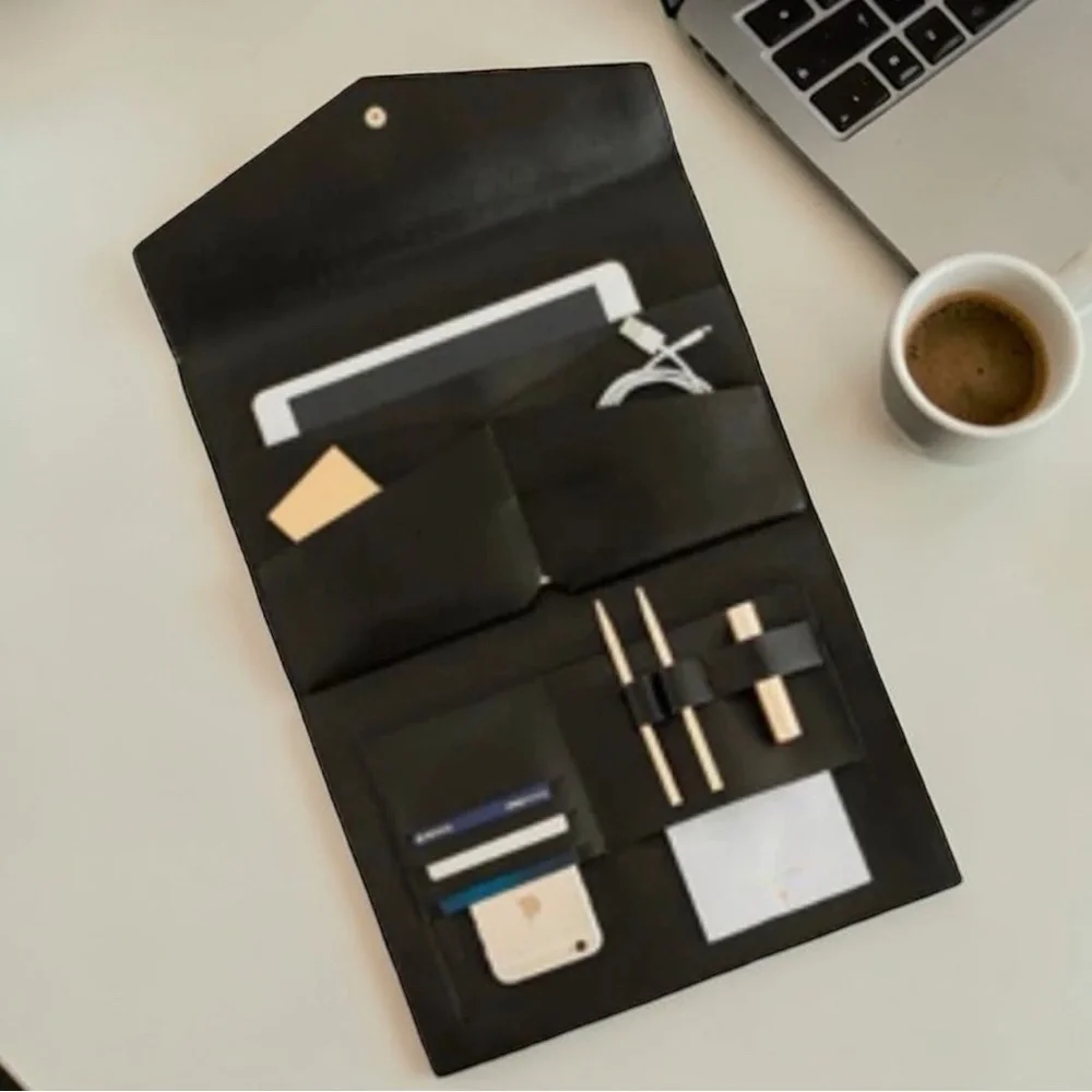 Glass Ladder & Co. Black Megan Portfolio‎ Envelope Clutch